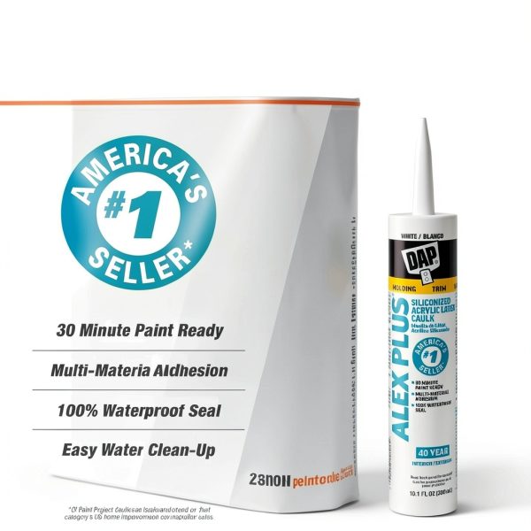 DAP INC 18152 White Alex Plus Acrylic Latex Caulk 10.1oz-1