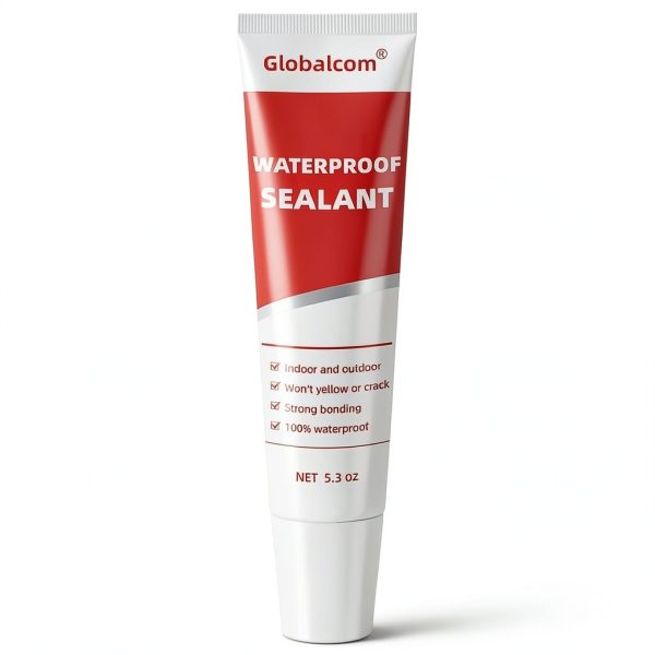 Globalcom Advanced Silicone Caulk for Kitchen & Bathroom - 100% Waterproof Silicone Sealant for Interior and Exterior Use, Stronger Adhesion, Shrink & Crack Proof - 5.3 oz White-5