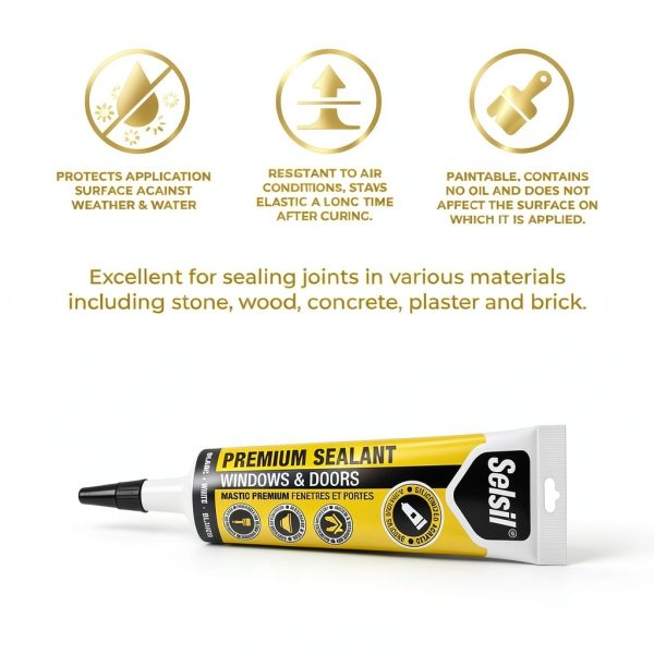 Selsil Siliconized Super Acrylic Latex Sealant White Paintable 5.5 oz-1
