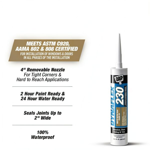 DAP Dynaflex 230 Pro Elastomeric Sealant, White WT099, 10.1 Oz-1