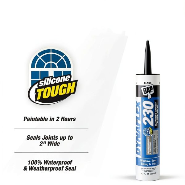 DAP Dynaflex 230 Premium Elastomeric Sealant, Black, 10.1 Oz (7079818280)-1