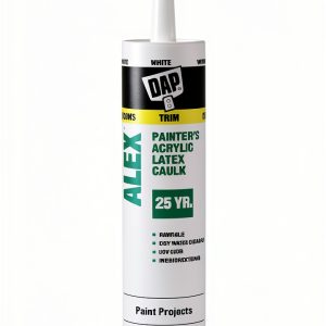 DAP Alex Acrylic Latex Caulk White 10.1 Oz for Indoor Outdoor Use-0