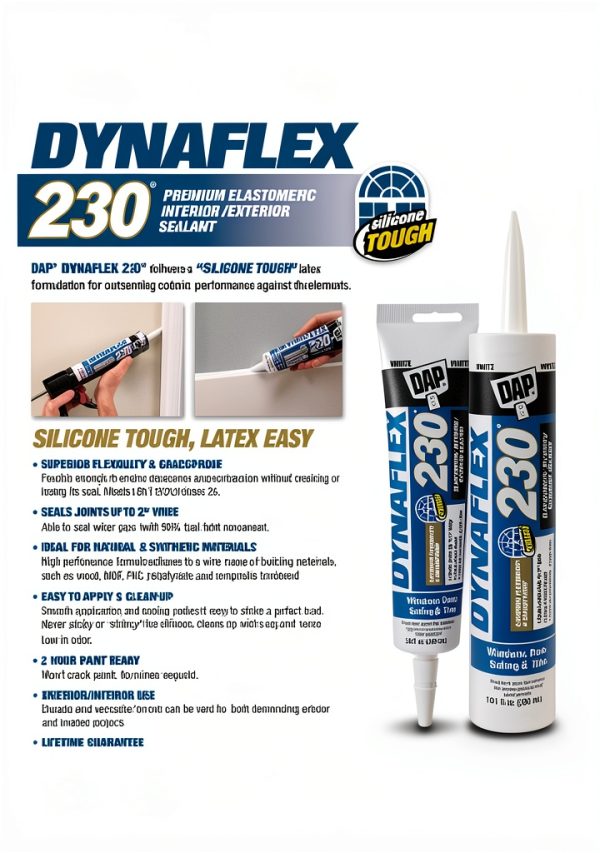 DAP Dynaflex 230 Premium Elastomeric Sealant, Black, 10.1 Oz (7079818280)-7