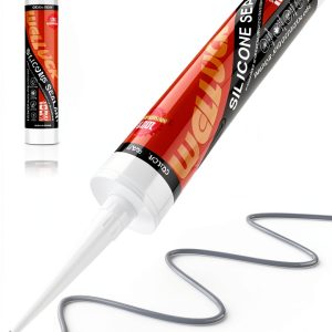 Grey Silicone Caulk WELLUCK 300ml Sealant for RV Kitchen Bathroom-0